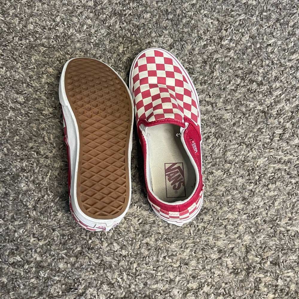 Red Checkered Vans Size 7